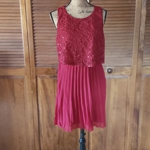 Beautiful rich ruby red cocktail or prom dress.